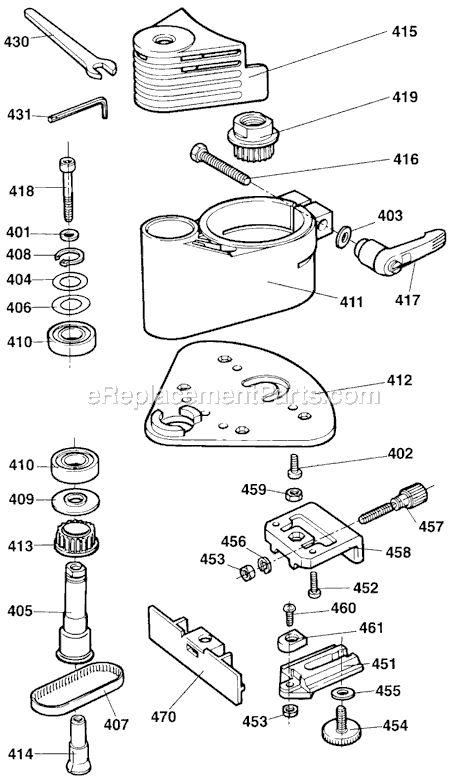 Page D Diagram and Parts List for 3280 Type 1 Black and Decker Router